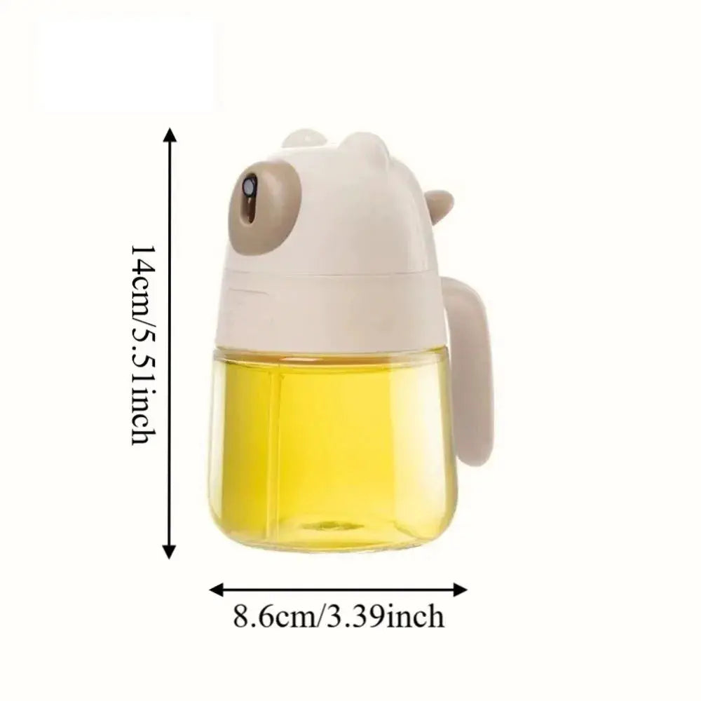 Glass Oil Sprayer Bottle | 300ml Capacity | Refillable | White Yellow