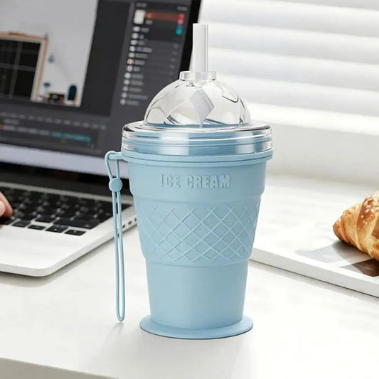 2 in 1 Foldable Ice Ball Cup Leak-Proof Ice Cream Design Ice Cube Water Bottle Portable Food Grade Ice Mold Cup Summer Outdoor from PriceLows™