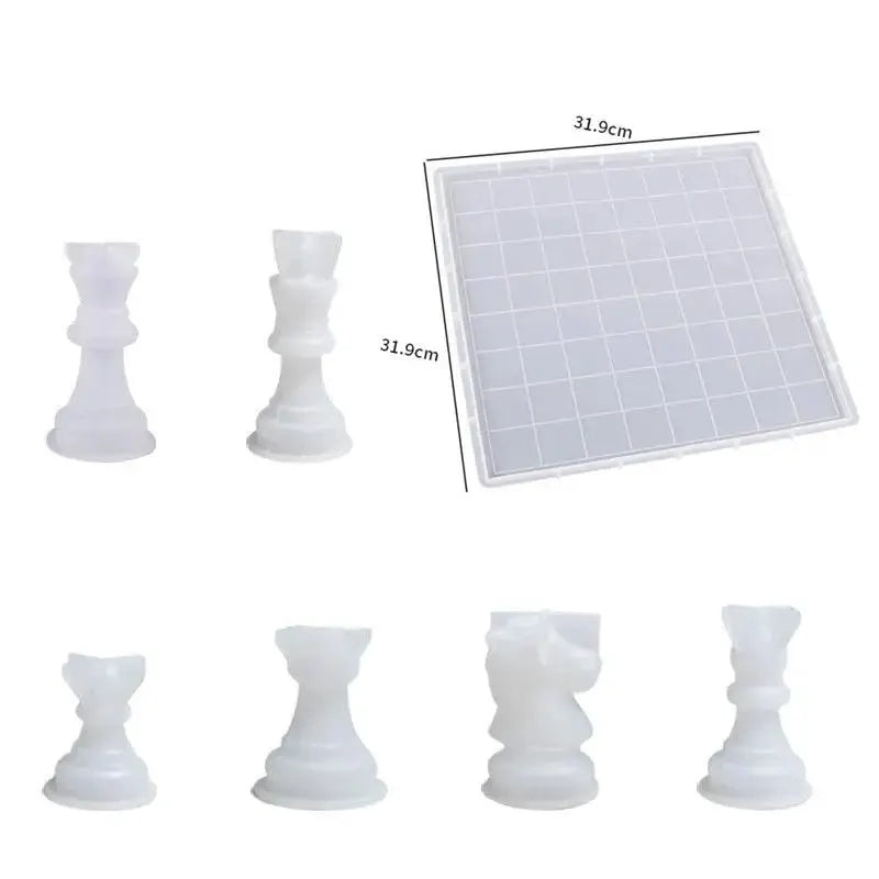 3d Chess Resin Mold | Silicone Casting Set With Board