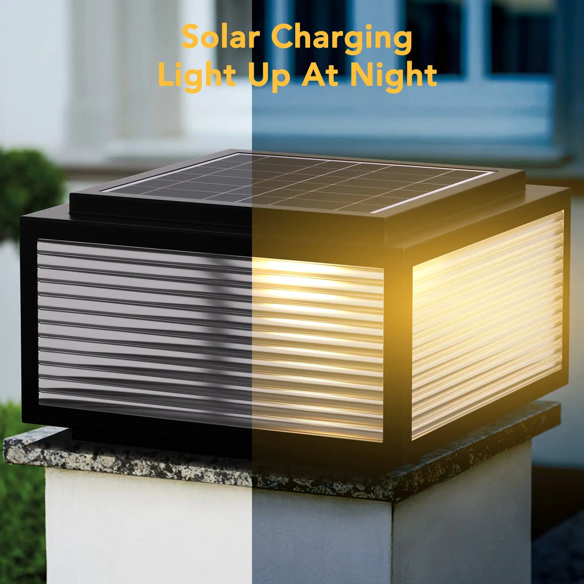 Solar Pillar Lights Outdoor, 30cm Metal&Glass Solar Post Cap Lights, Outdoor Post Lights Solar Powered Ip67 Waterproof from PriceLows™