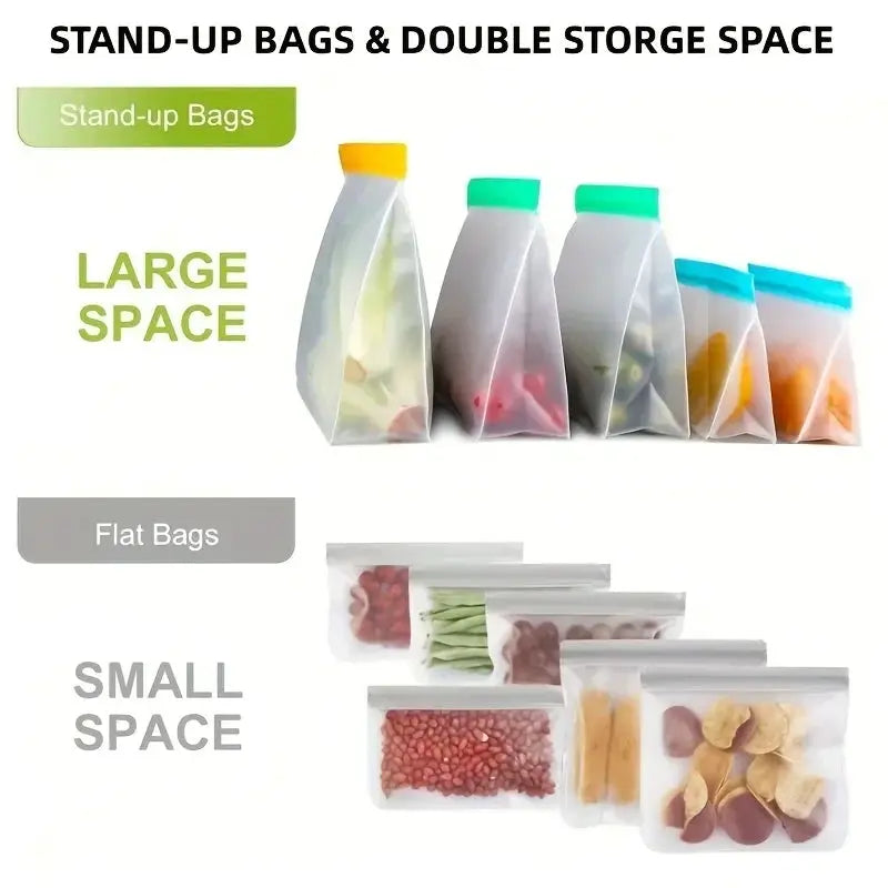 Reusable Silicone Food Bag | BPA Free | Freezer Safe & Leakproof | Gallon