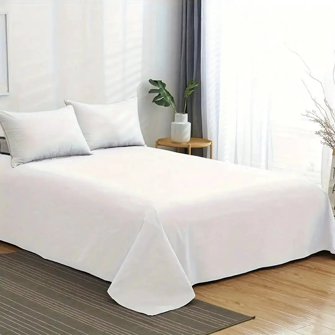 1PC Luxury Flat Sheet: Soft, Wrinkle-Free, Stain-Resistant, And Machine Washable Bedsheet For Effortless Care from PriceLows™