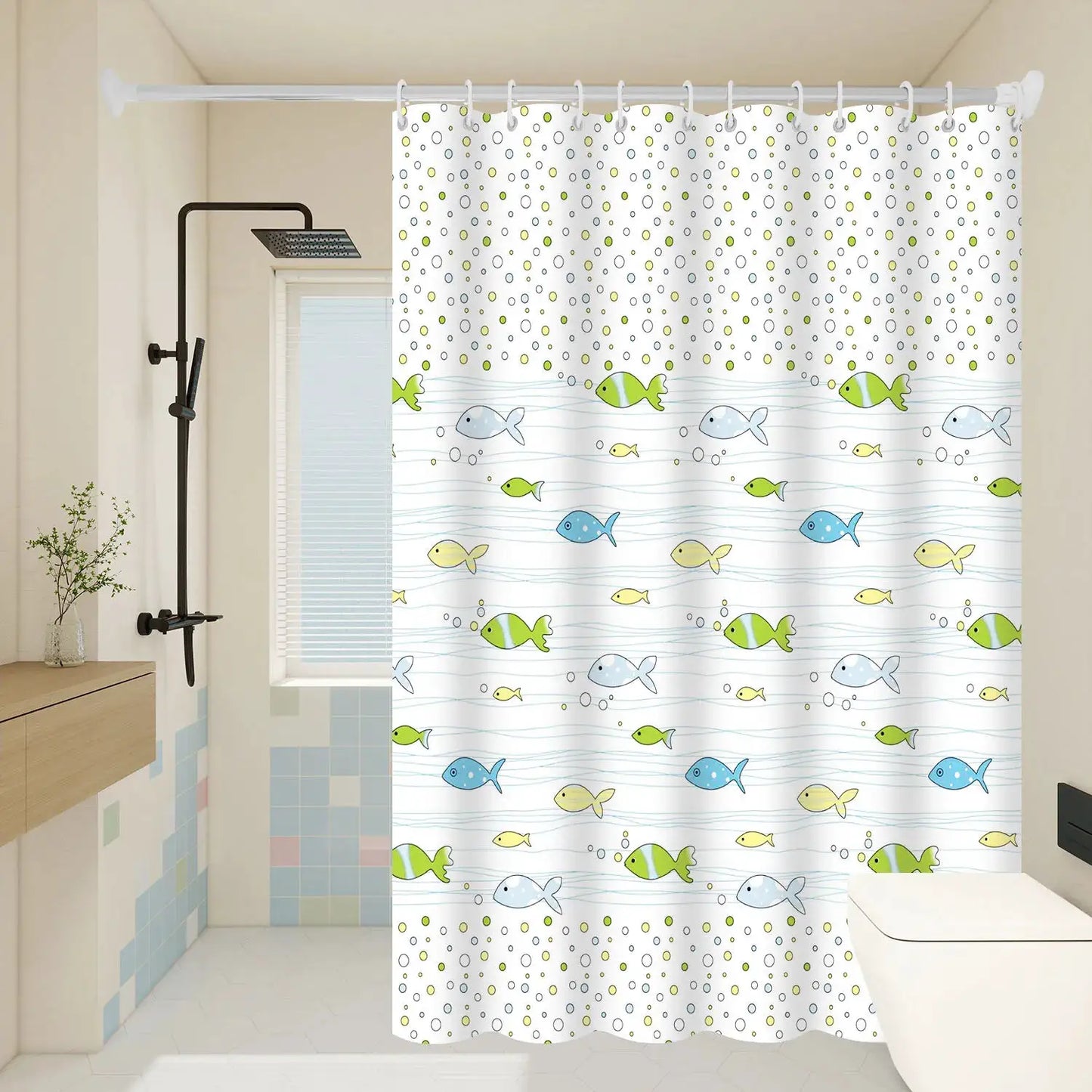 1pc Ocean Cute Tropical Fish Shower Curtain Waterproof PEVA Beach Bathroom Accessories Personalized Design from PriceLows™