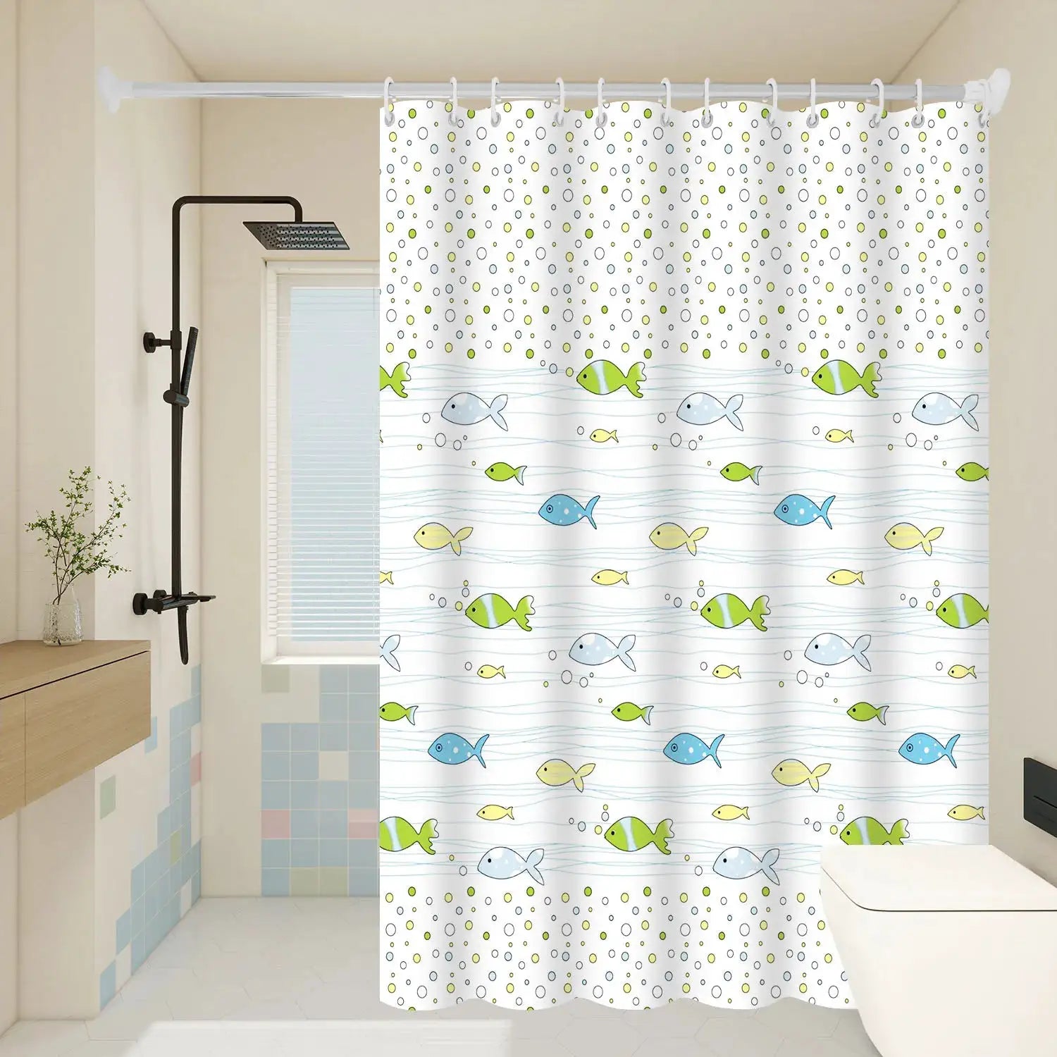 1pc Ocean Cute Tropical Fish Shower Curtain Waterproof PEVA Beach Bathroom Accessories Personalized Design from PriceLows™