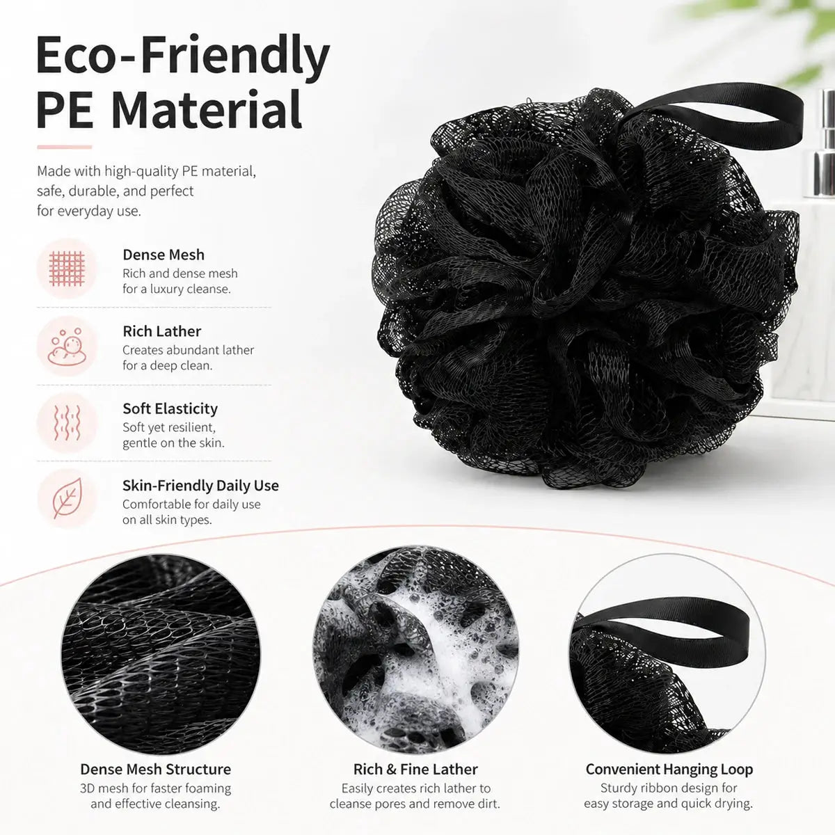 Bath Sponge Ball | Heavy Mesh Design | Dense Foam | 50g