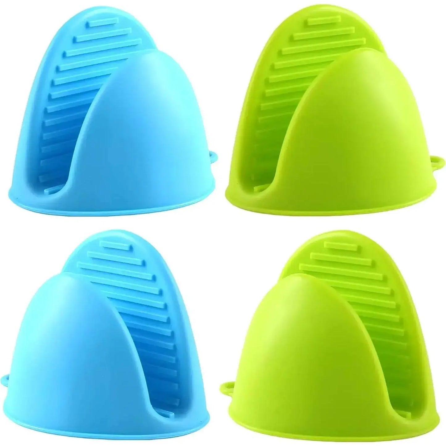 Mini Silicone Oven Gloves | Heat Resistant | Dishwasher Safe | Blue Green 4pcs
