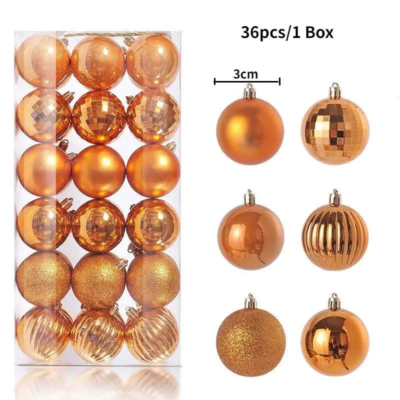 Christmas Tree Ornaments | Plastic Baubles | Indoor Decor | 24 Or 36 Pcs