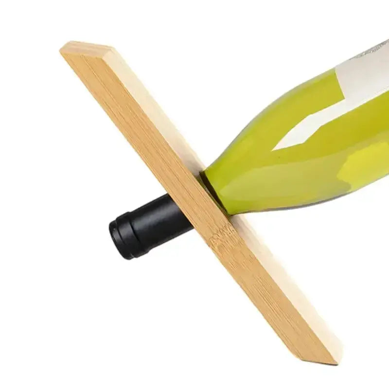 Bamboo Product Balance Red Wine Rack Single Wine Bottle Stand Decor Creative Wine Bottle Rack Display Stand Decoration from PriceLows™