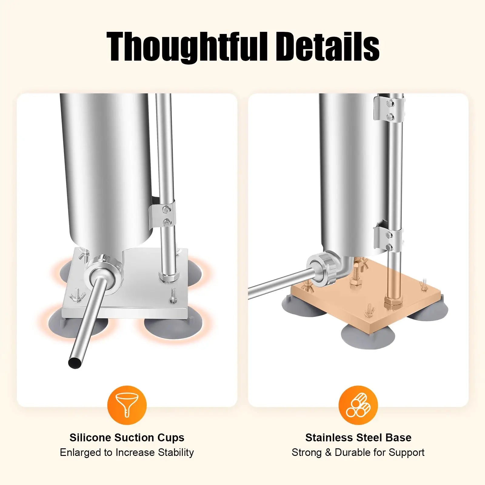 3L/6lbs Manual Sausage Stuffer, Home Use Vertical Sausage Filler Machine with 6 Different Inner Diameter Tubes from PriceLows™