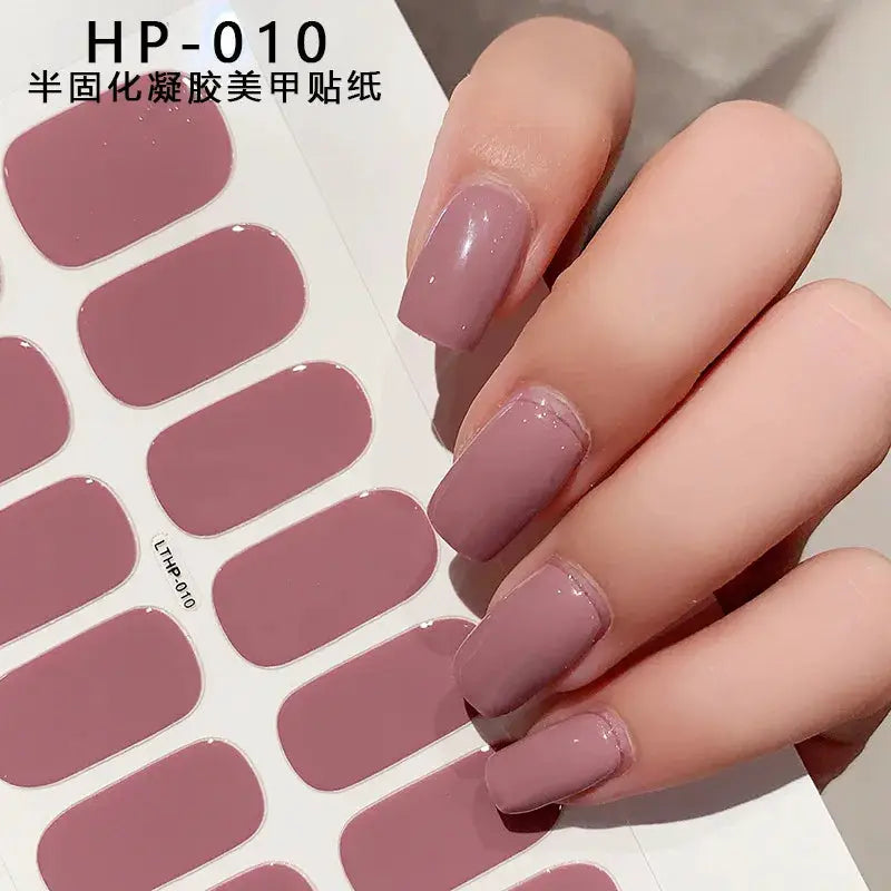 Semi Cured Wraps Fast Gel Nail Sticker Soild Nail Gel Wraps Adhesive Full Cover Gel Nail Decal UV Lamp Cured Manicure Decoration from PriceLows™