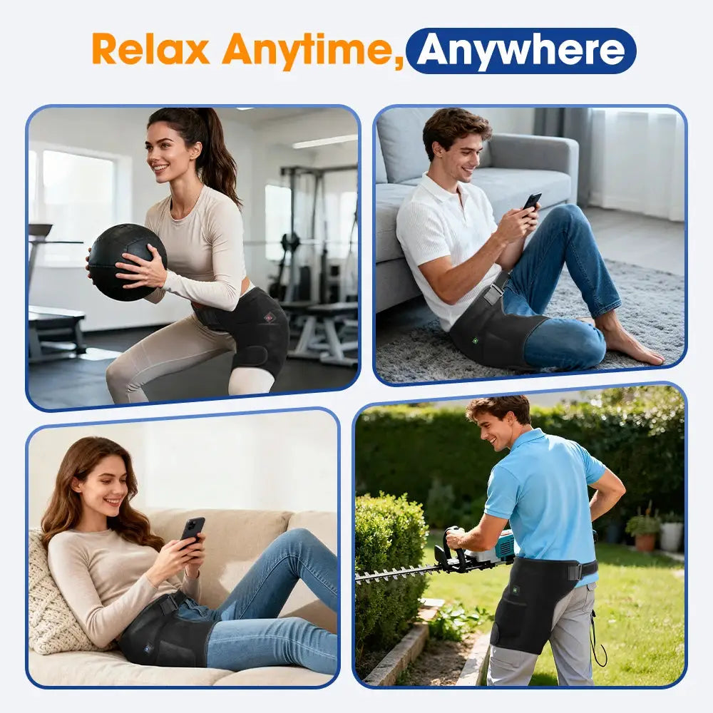 Heated Hip Brace | 660nm Far Infrared | 3 Heat Levels | Adjustable Wrap