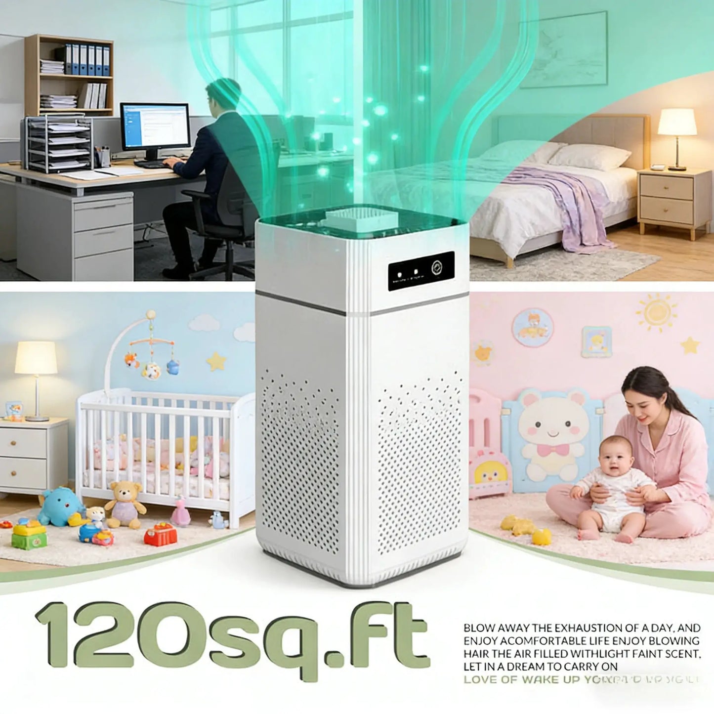Hepa Air Purifier | 20dB Low Noise | USB Powered | Bedroom Office