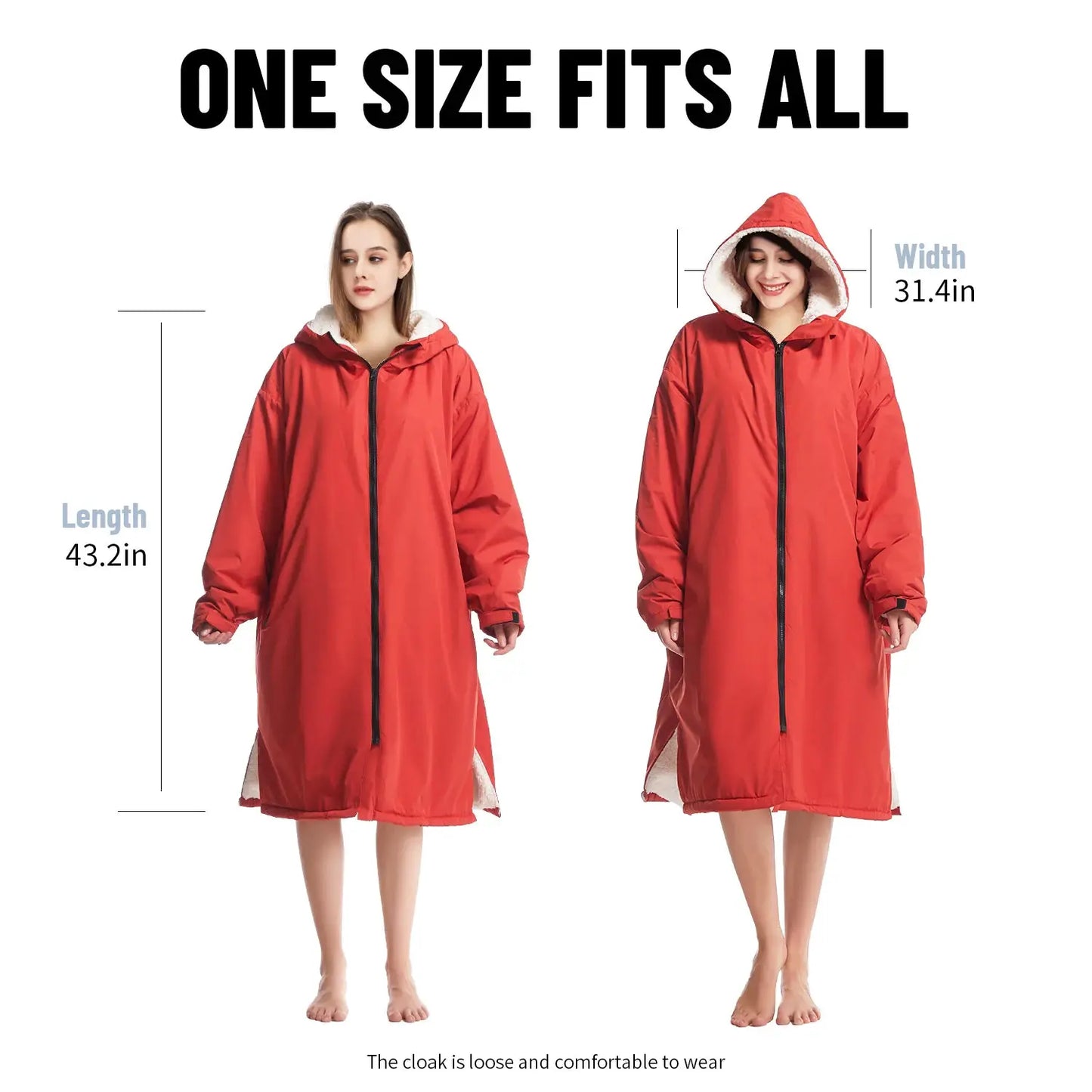 Quick Dry Changing Robe | Waterproof Soft Polyester | Navy Blue Red