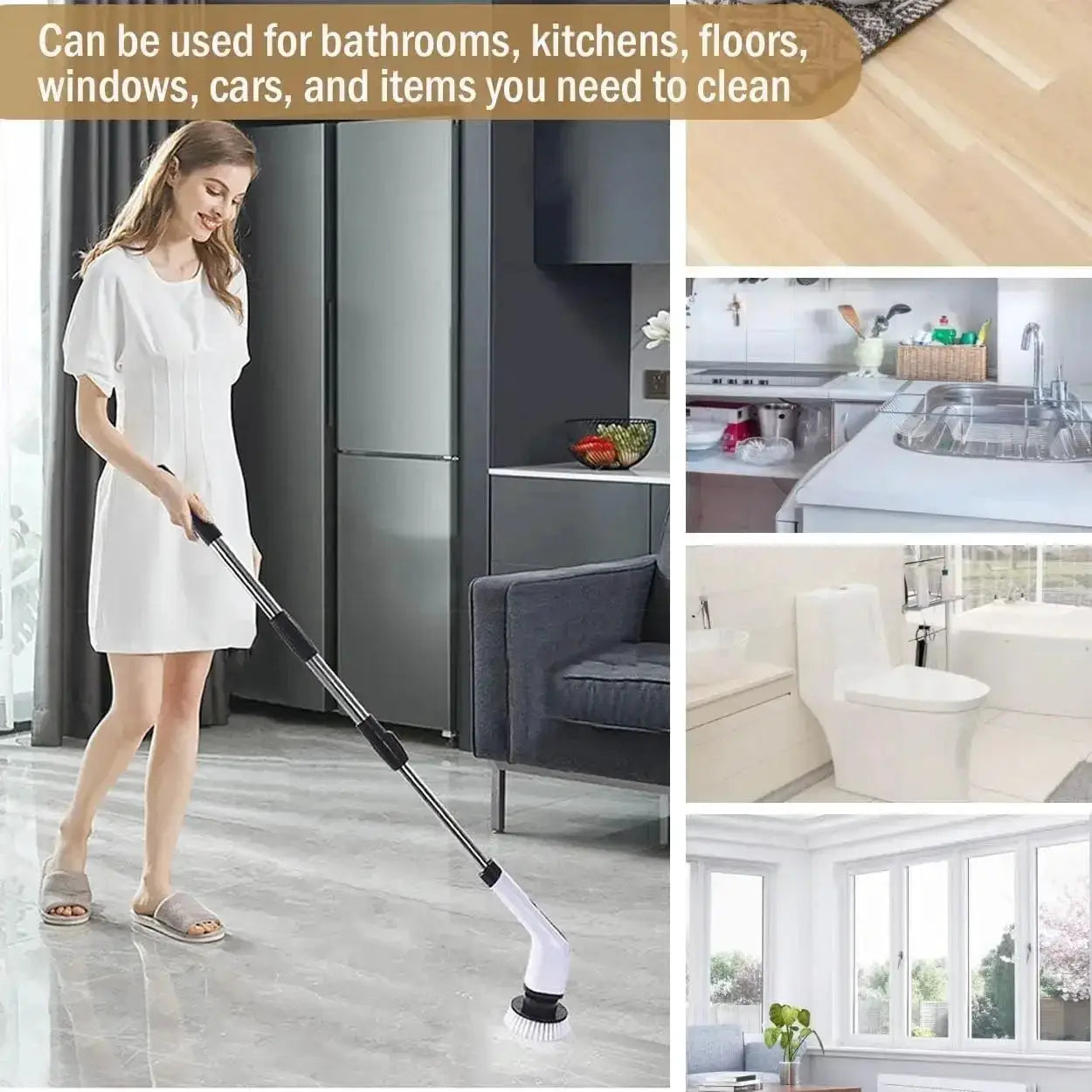 Electric Cleaning Brush | Cordless Spin Scrubber | Kitchen And Bathroom | Pack