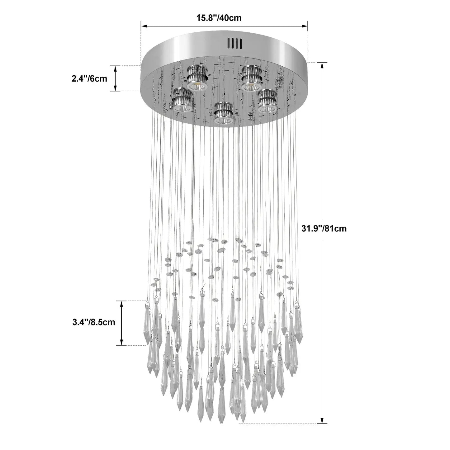 VETRULUS Crystal Ceiling Chandelier Luxury Home Decor Living Room Bedroom Pendant Lights Lustre Lighting Fixture Ceiling Lamps from PriceLows™