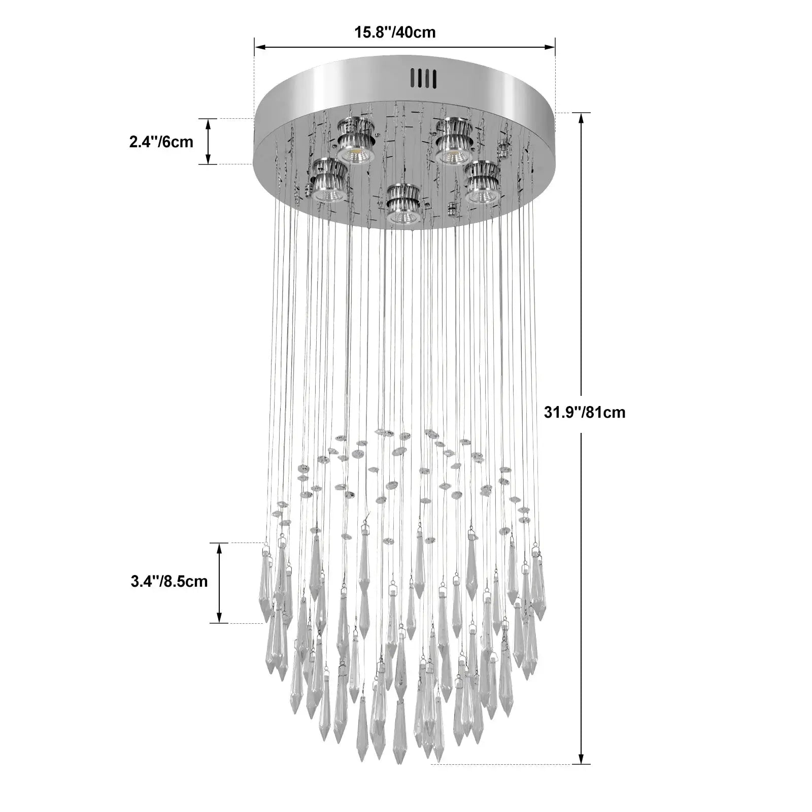 VETRULUS Crystal Ceiling Chandelier Luxury Home Decor Living Room Bedroom Pendant Lights Lustre Lighting Fixture Ceiling Lamps from PriceLows™