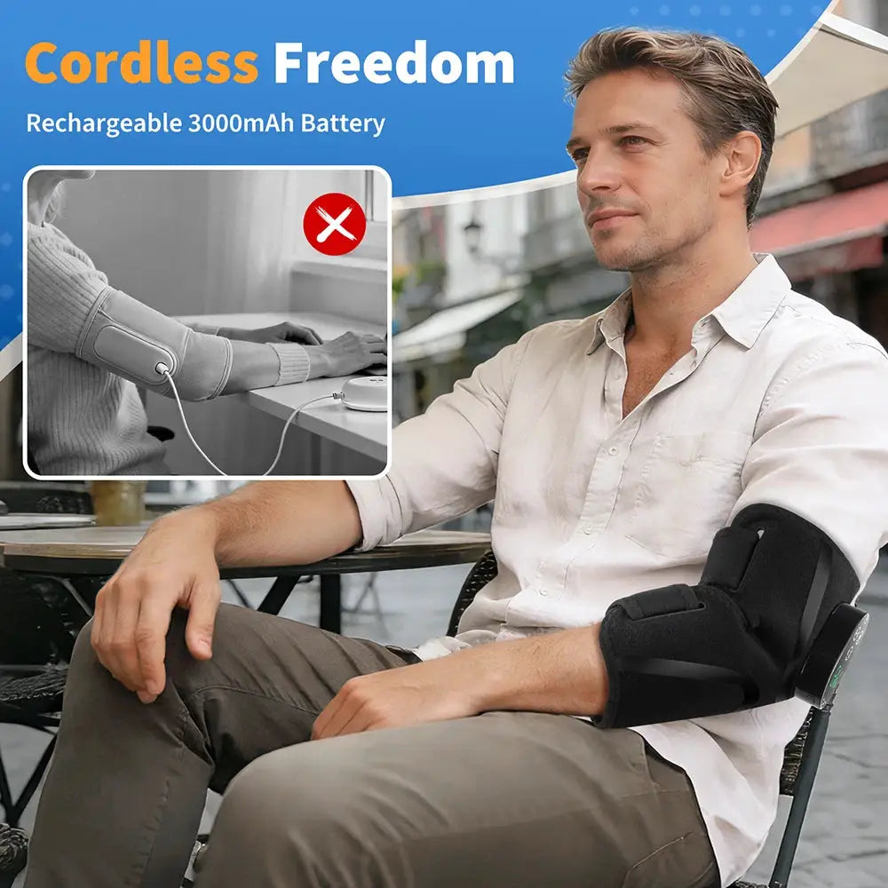 Electric Elbow Brace | Adjustable Heating Wrap | Cordless USB Power