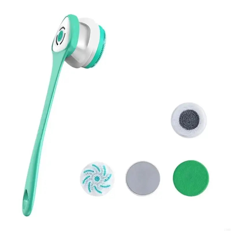 Electric Bath Brush | Five Brush Heads | Rechargeable Long Handle | 100-240V