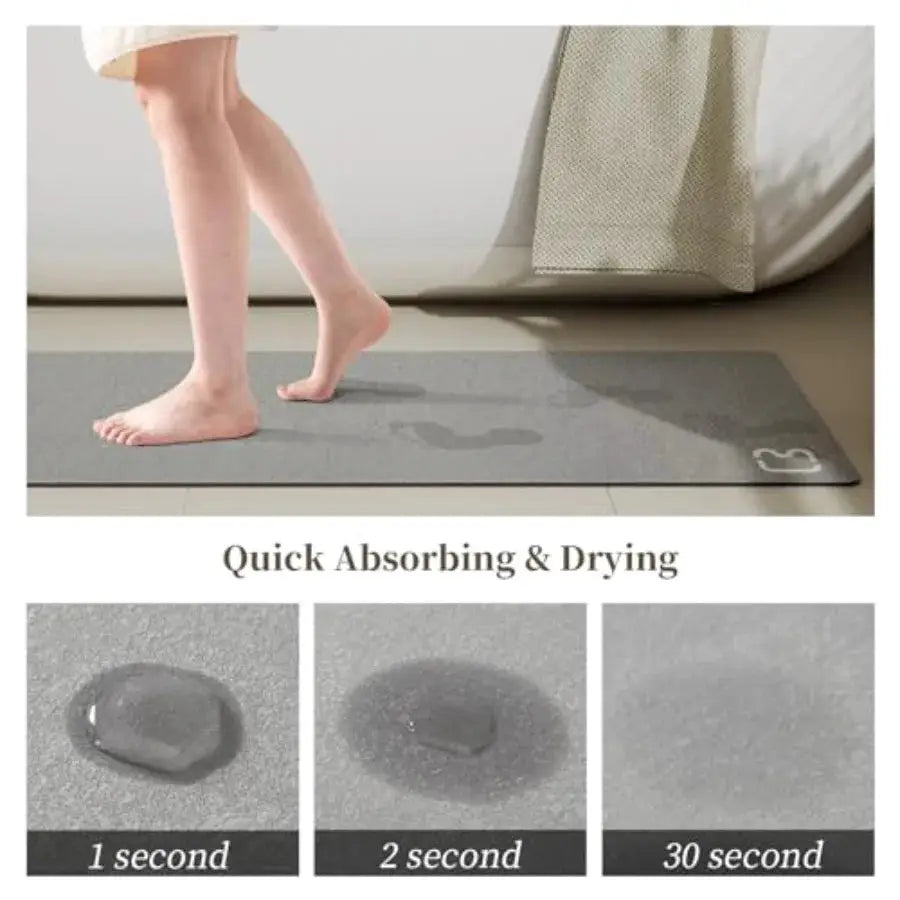 2 Pcs Bathroom Mat Rugs Set - Quick Dry Absorbent Diatomaceous Earth Bath Mat Non-Slip Bathroom Floor Mat with Rubber Backing, from PriceLows™