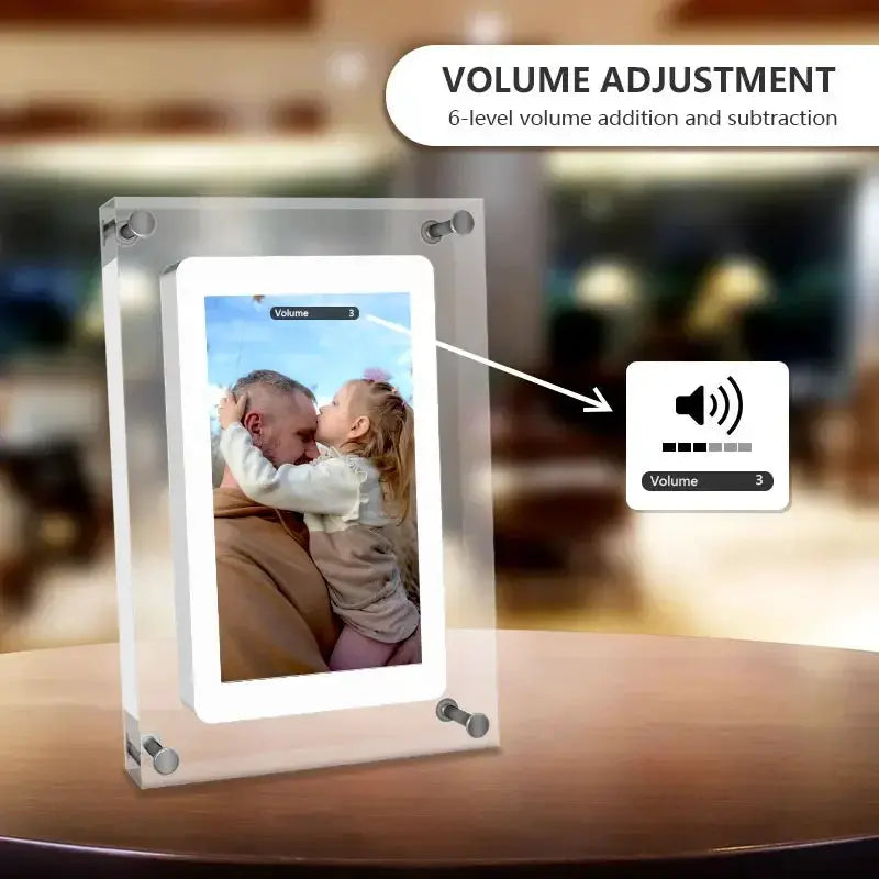 Cut Gift Acrylic Digitial Photo Frame video frame 5 inch IPS Screen 1000amh Battery 4G Memory support video picture play from PriceLows™