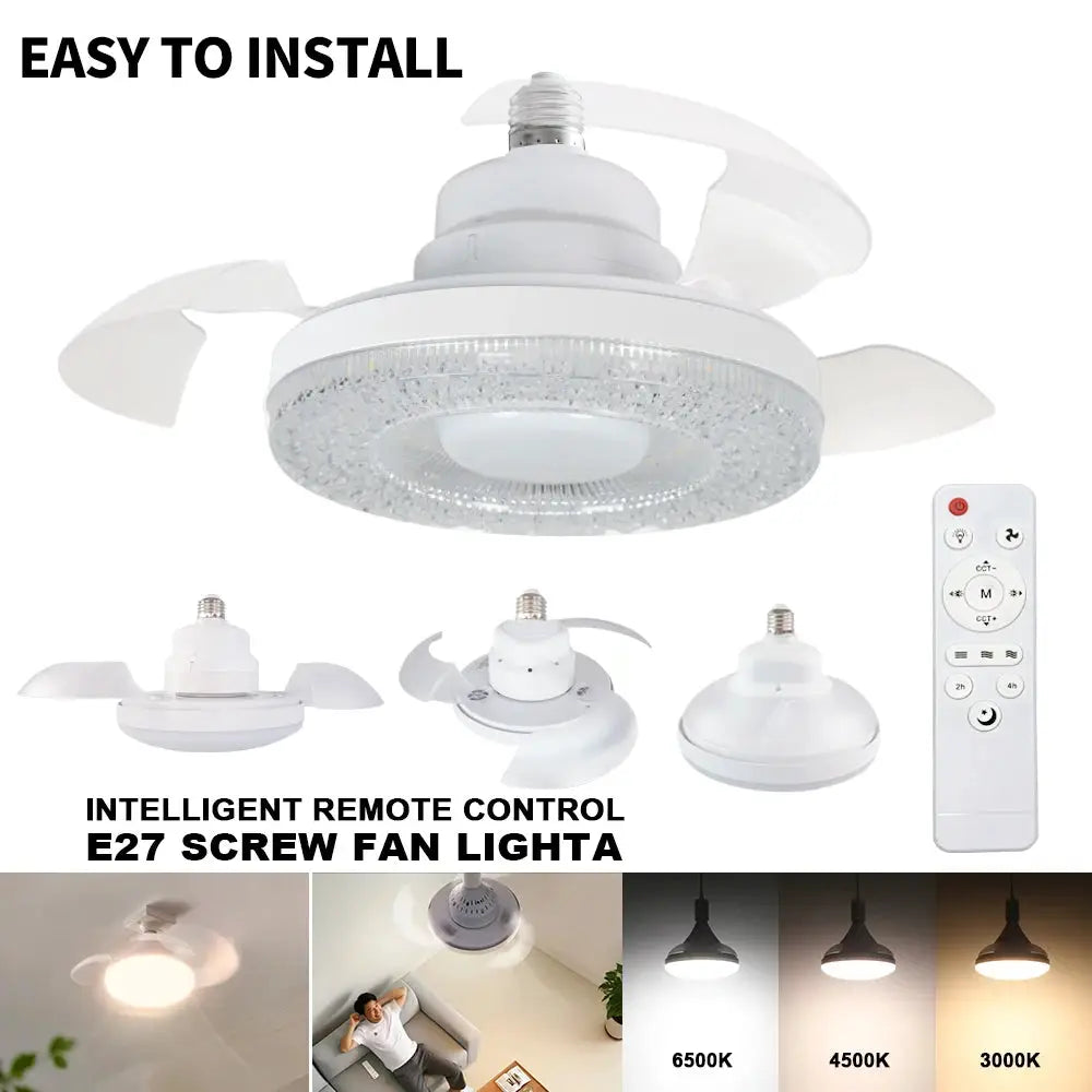Ceiling Fan Light | E27 Base | Remote Control | 3-Speed Dimming
