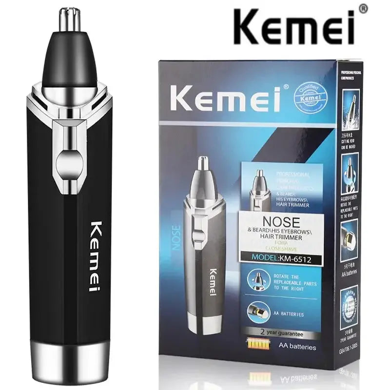 Kemei Nose Hair Trimmer | Rechargeable Wet Dry | Stainless Steel Blades