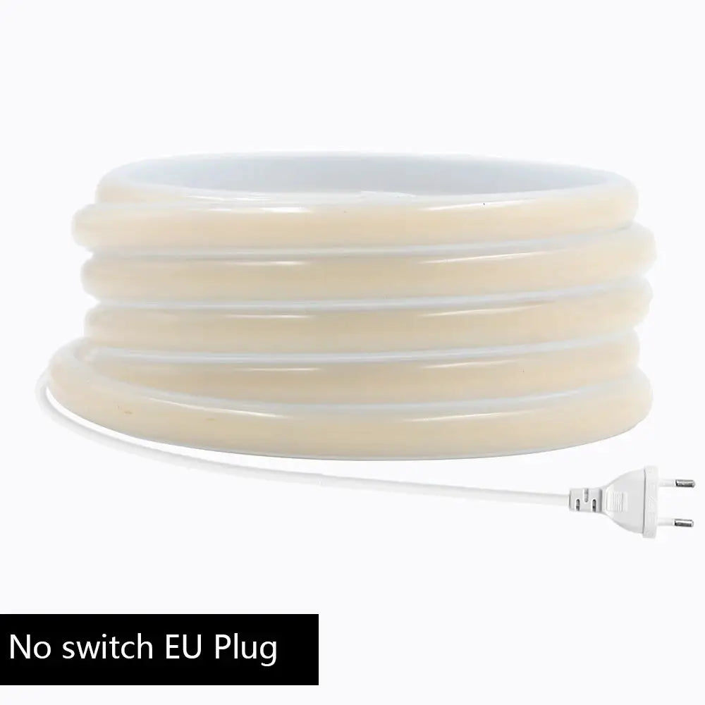 Dimmable 220V COB Led Strip Light ON/OFF Dimmer 288Leds/M Waterproof Flexible Neon Lamp EU Power Kit Warm White Red Home Decor from PriceLows™