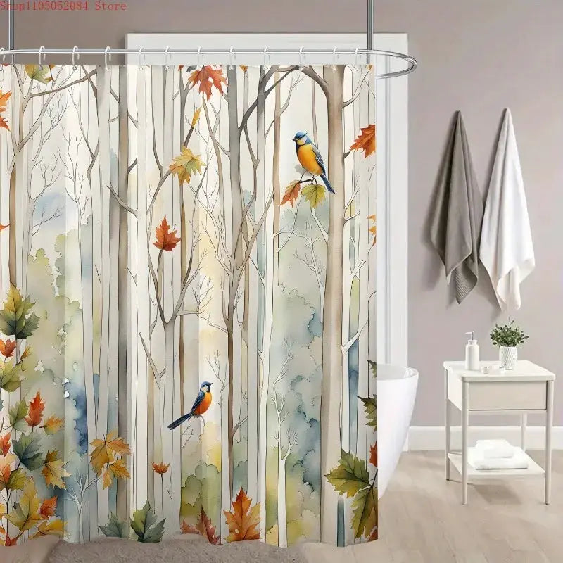 Universal Fit Shower Curtain With Hooks Set For Bathroom Decor And Water Control from PriceLows™