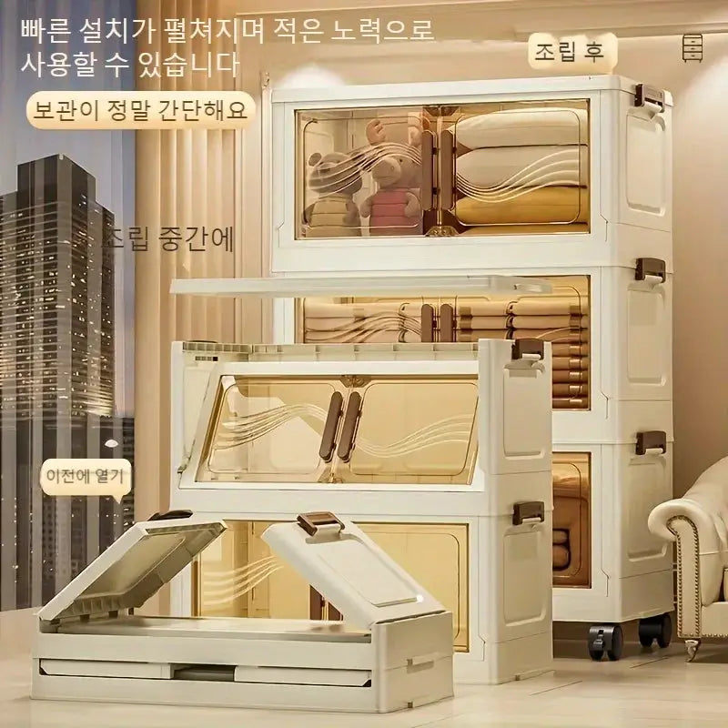 Foldable Storage Box with Clear Door - Spacious, Durable, and Easy-to-Assemble - Ideal for Organizing Clothes, Books, Toys, and from PriceLows™