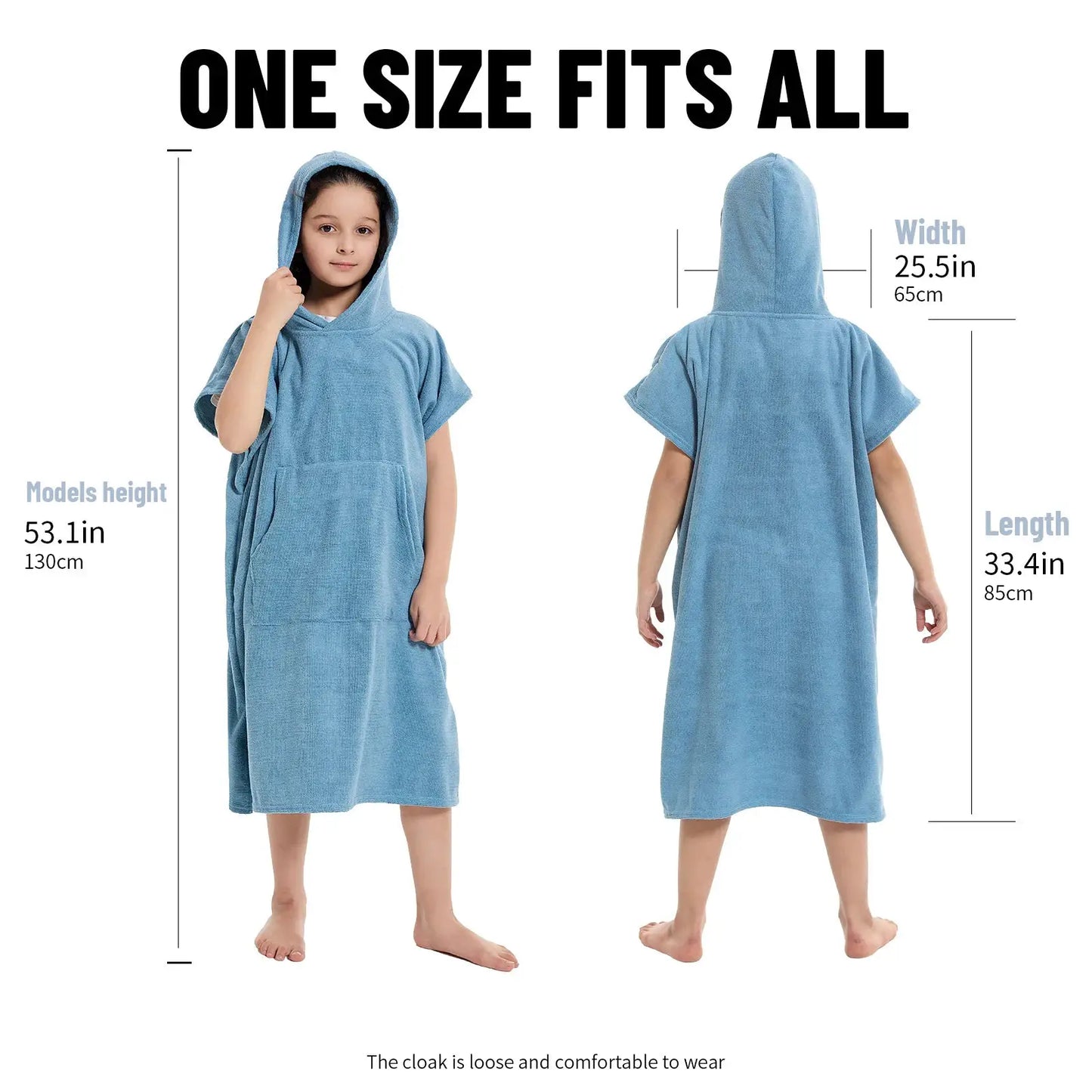 Kids Hooded Bath Towel Robe | Quick Dry | Super Absorbent | 4 Colors