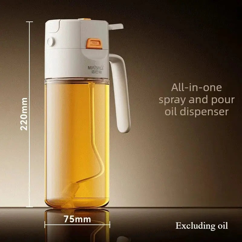 Oil Spray Bottle | Glass | Dual Use Spray and Pour | Kitchen