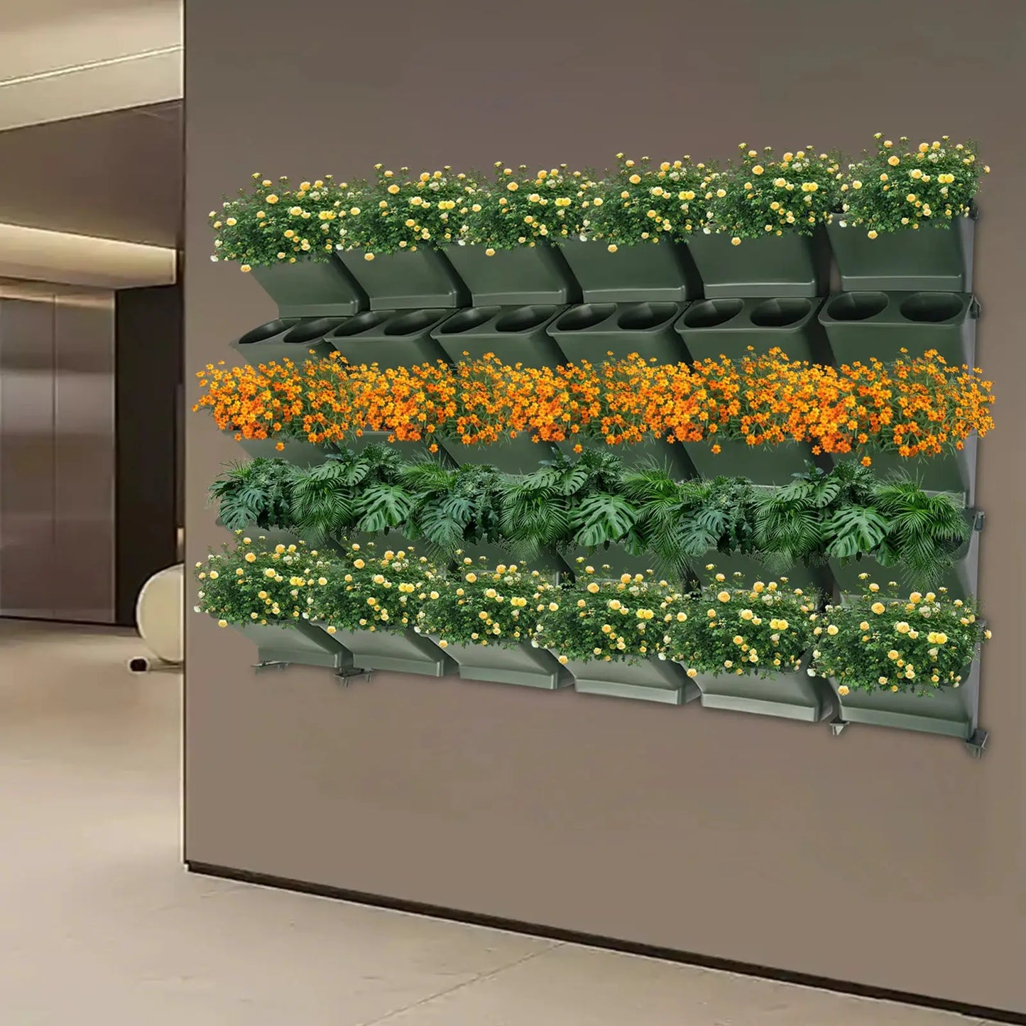 30 Pieces Indoor/Outdoor Planter with Drainage Holes, Wall-Mounted Flower Pot Holder, Wall-Mounted Vertical Planter from PriceLows™