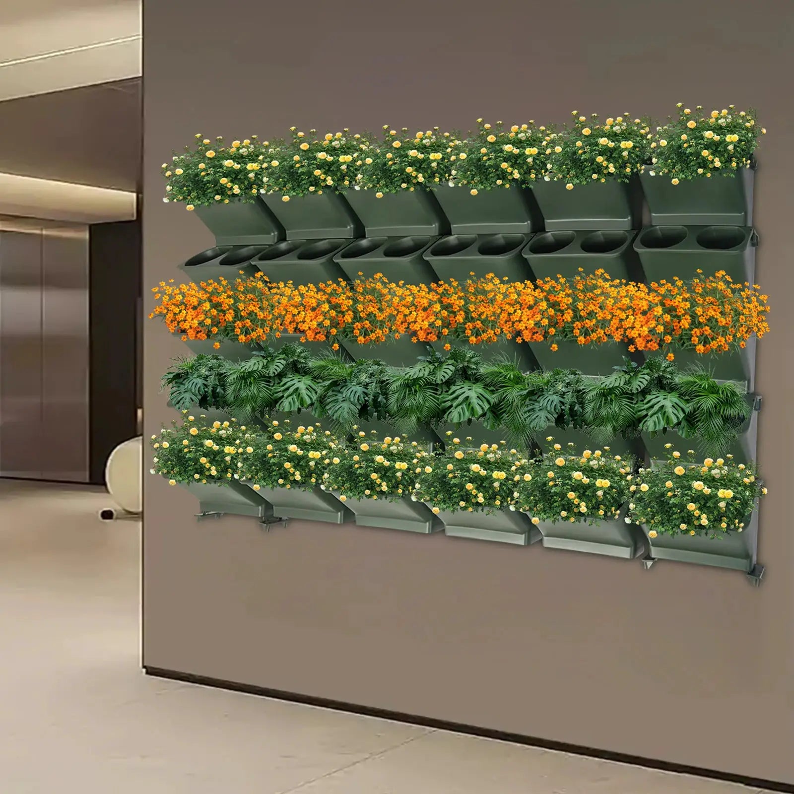 30 Pieces Indoor/Outdoor Planter with Drainage Holes, Wall-Mounted Flower Pot Holder, Wall-Mounted Vertical Planter from PriceLows™