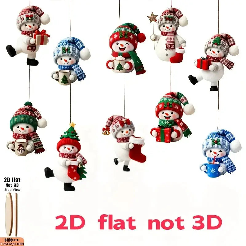 Christmas Snowman Ornaments | 15 Piece Set | Handmade Hanging Decoration