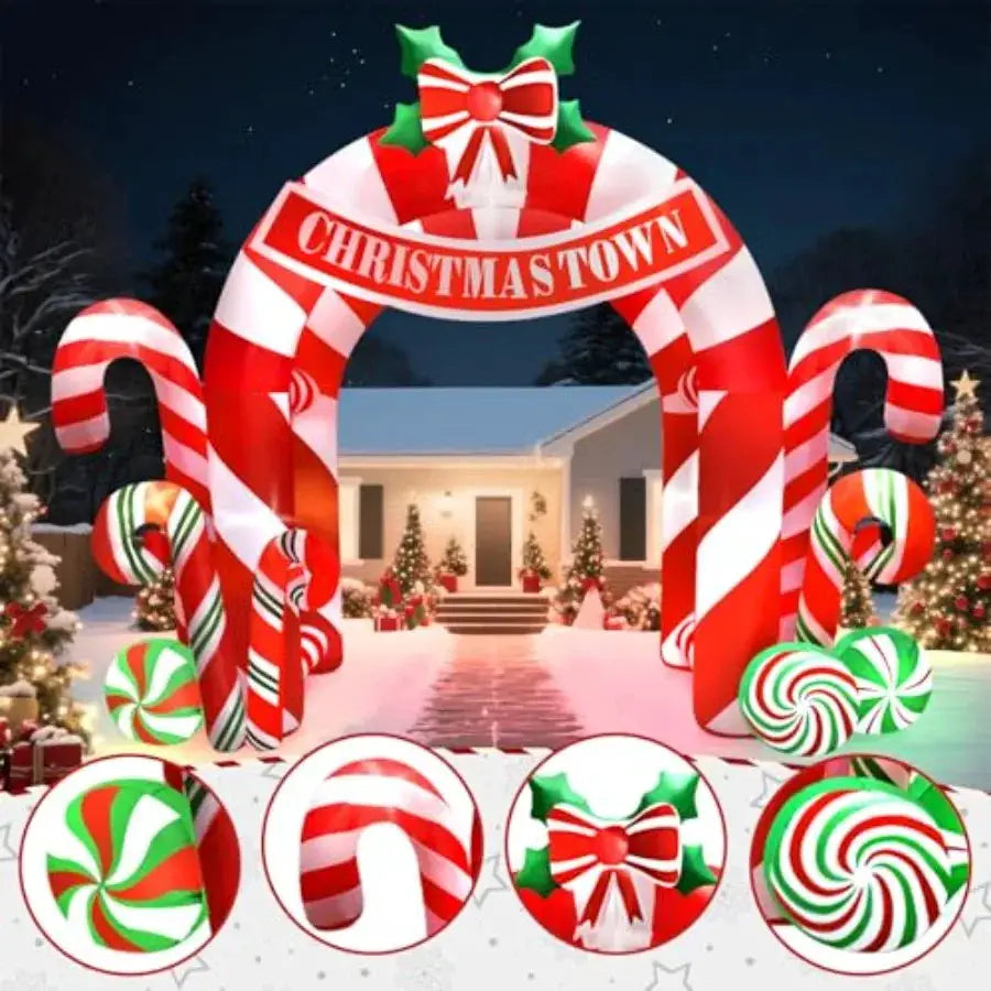 Christmas Inflatable Archway | 13 Ft | Polyester | Outdoor Decor