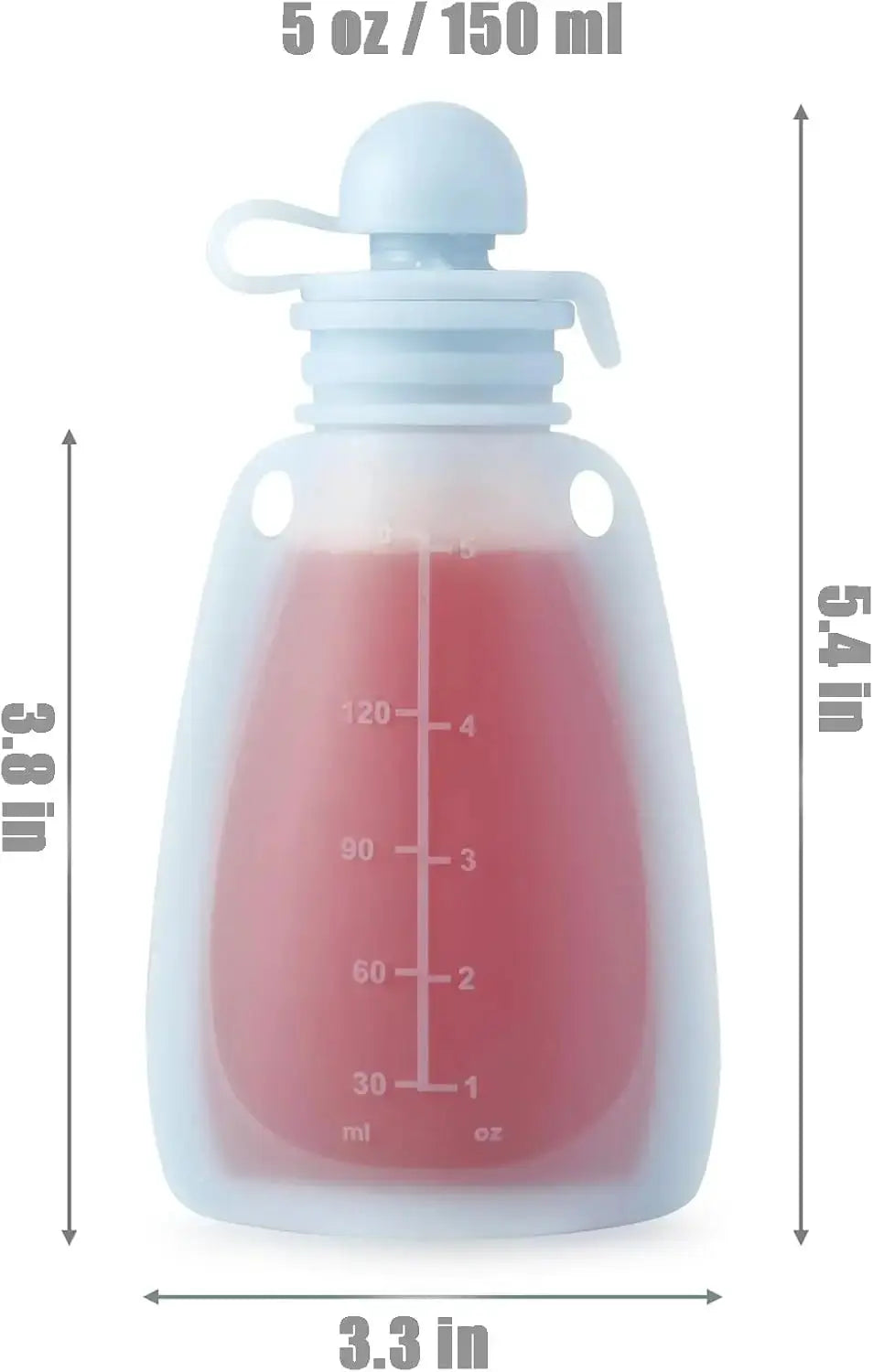 Reusable Silicone Baby Food Pouches | 5 oz | BPA Free | 4 Pack