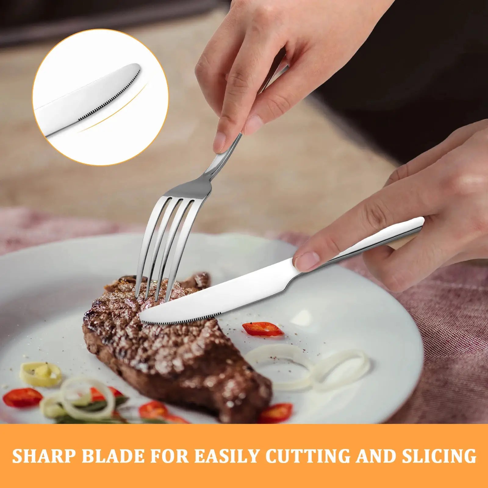 HANSMART 24Pcs Stainless Steel Flatware Set, Service for 6, Mirror Polished Knives Forks Spoons for Home & Commercial Use from PriceLows™