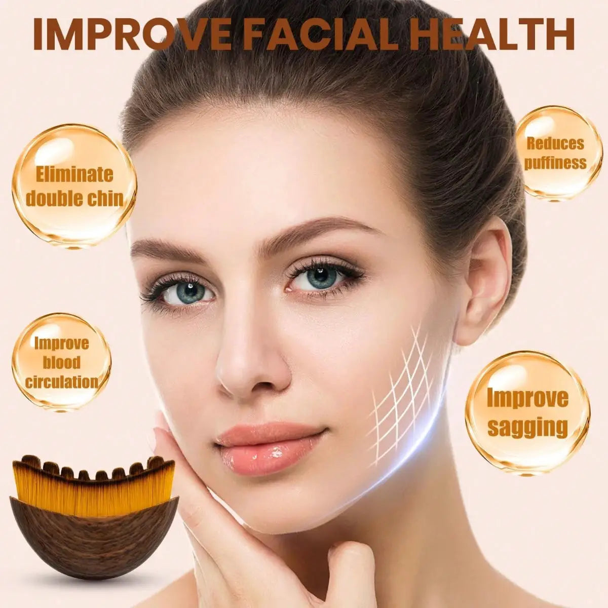 Lymphatic Face Brush | Silicone Sculpting Design | Ergonomic Jawline Contour Tool
