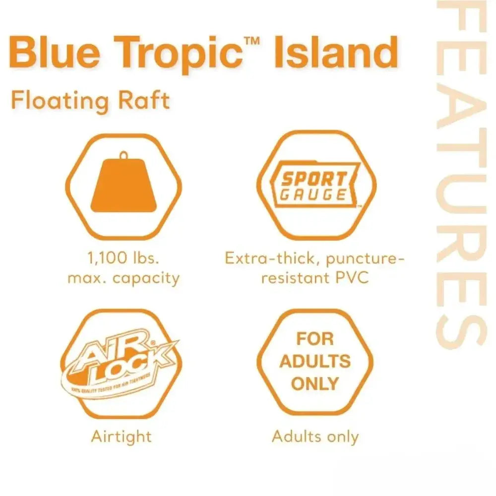 Inflatable Raft | 5 Person Capacity | Built In Cooler | Blue Tropic