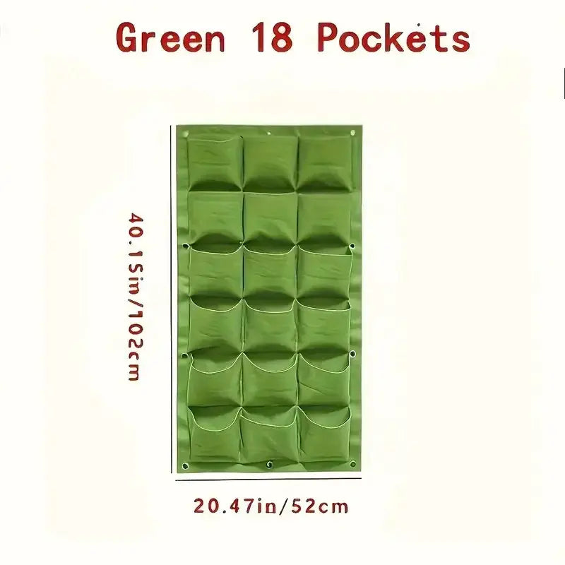 18-Pocket Vertical Garden Planter, Wall-Mounted Bag for Balcony/Patio. Grow herbs & vegetables indoors/outdoors. Space-saving. from PriceLows™