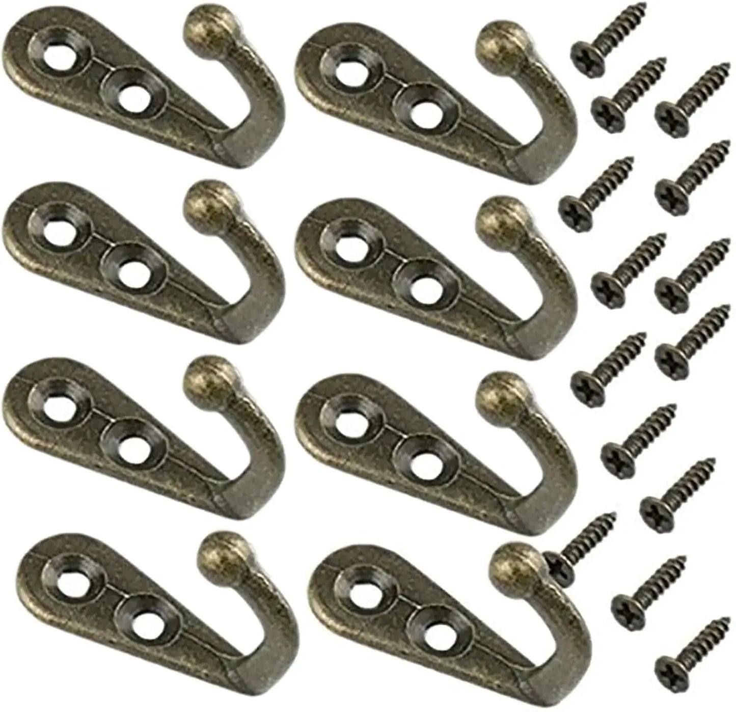 10pcs Vintage Coat Hooks W/Screws Wall Mounted Cast Antique Hook Door Robe Clothes Towel Keys Hangers for Bathroom Kitchen(Bronze) from PriceLows™