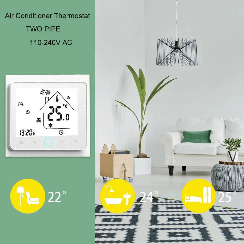 Qiumi Wifi Thermostat Temperature Controller Intelligent Air Conditioning Programmable Temperature Controller with 4-tube from PriceLows™