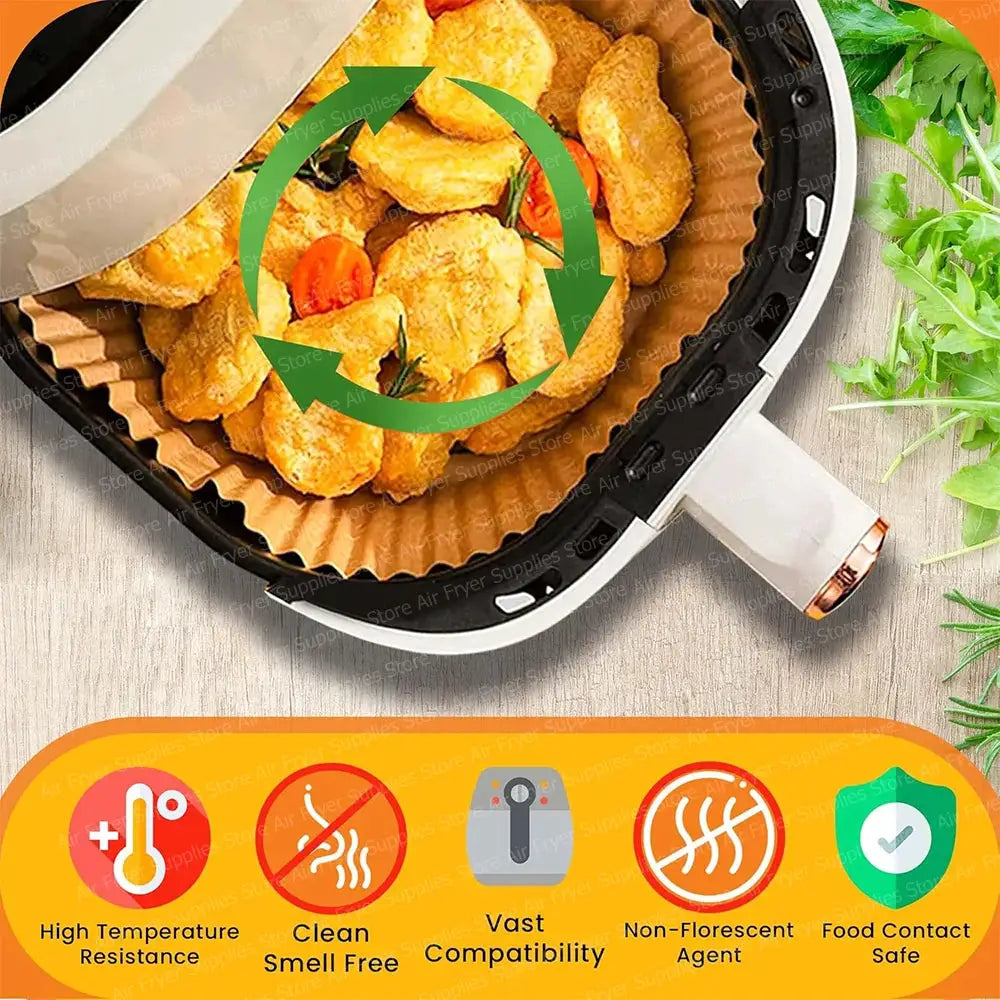 Air Fryer Parchment Paper | Square Liners | 3-12L Compatible | Square