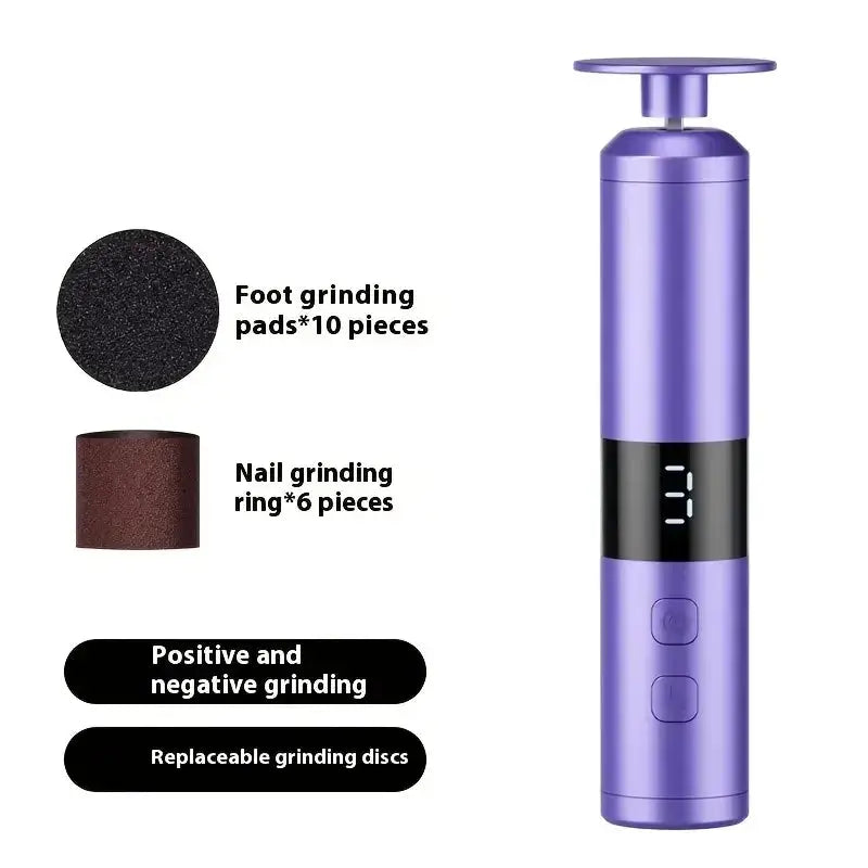 USB charging foot grinder, electric 2-in-1 foot grinder and nail grinder, foot and hand care, multifunctional foot beauty device from PriceLows™
