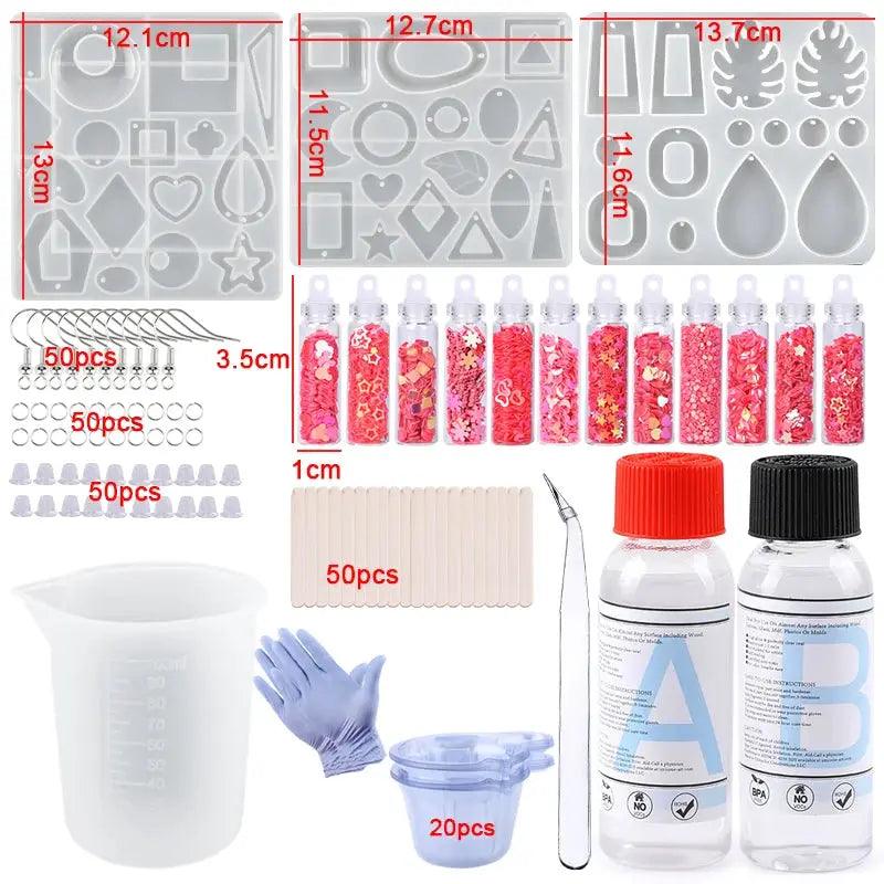 Epoxy Resin Molds Kit | Silicone Jewelry Making | Keychain Earring Diy