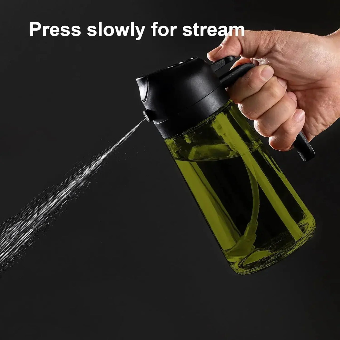 Oil Sprayer | Dark Glass Bottle For Olive Oil | 2 In 1 Function | One Size