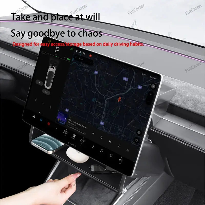For Tesla Model3 Y Juniper 2025 central control screen Hidden Magnetic opening closing storage box tissue box storage accessorie from PriceLows™