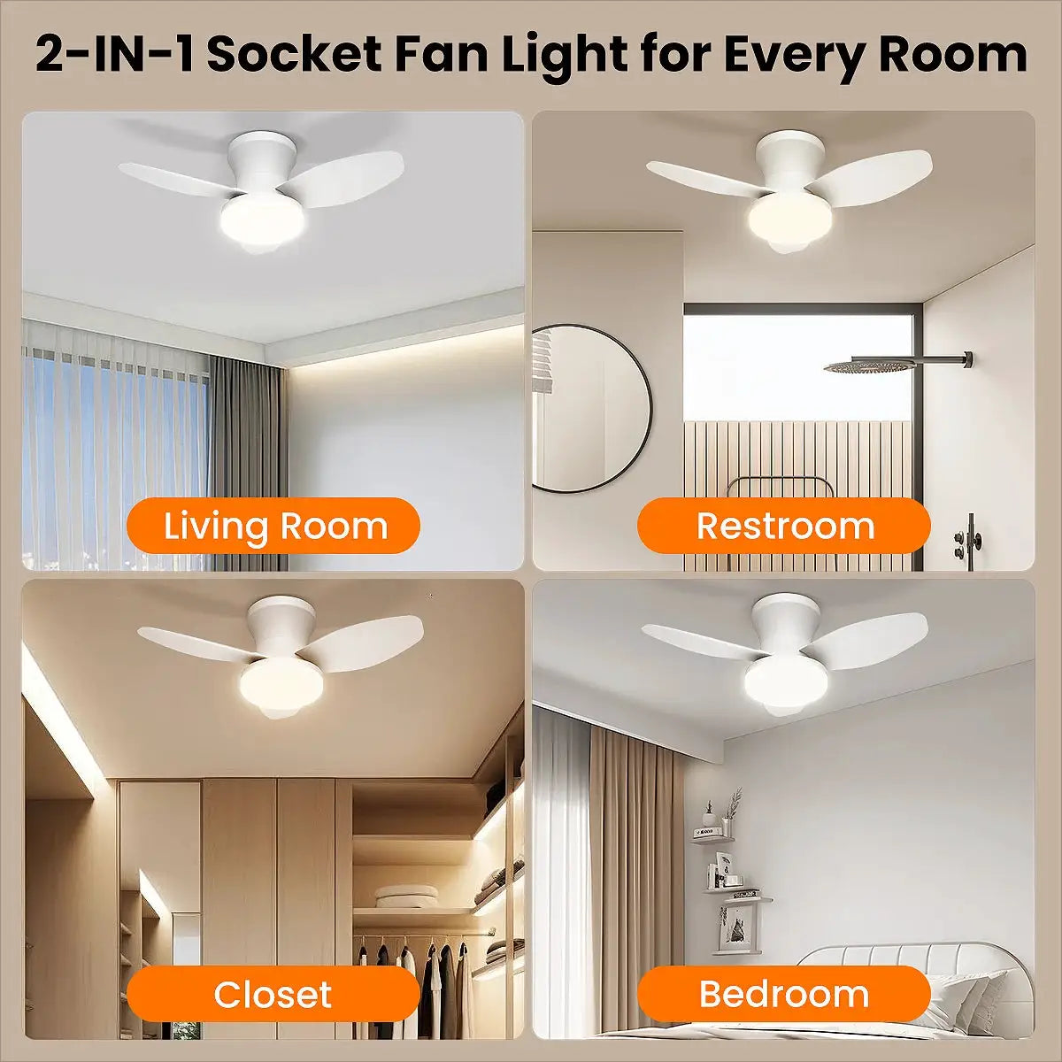 Mexllex Three Leaf Ceiling Fan with Light & Remote Control, 6 Speed, Reversible Noiseless, Dimmable LED Chandelier for Bedroom from PriceLows™