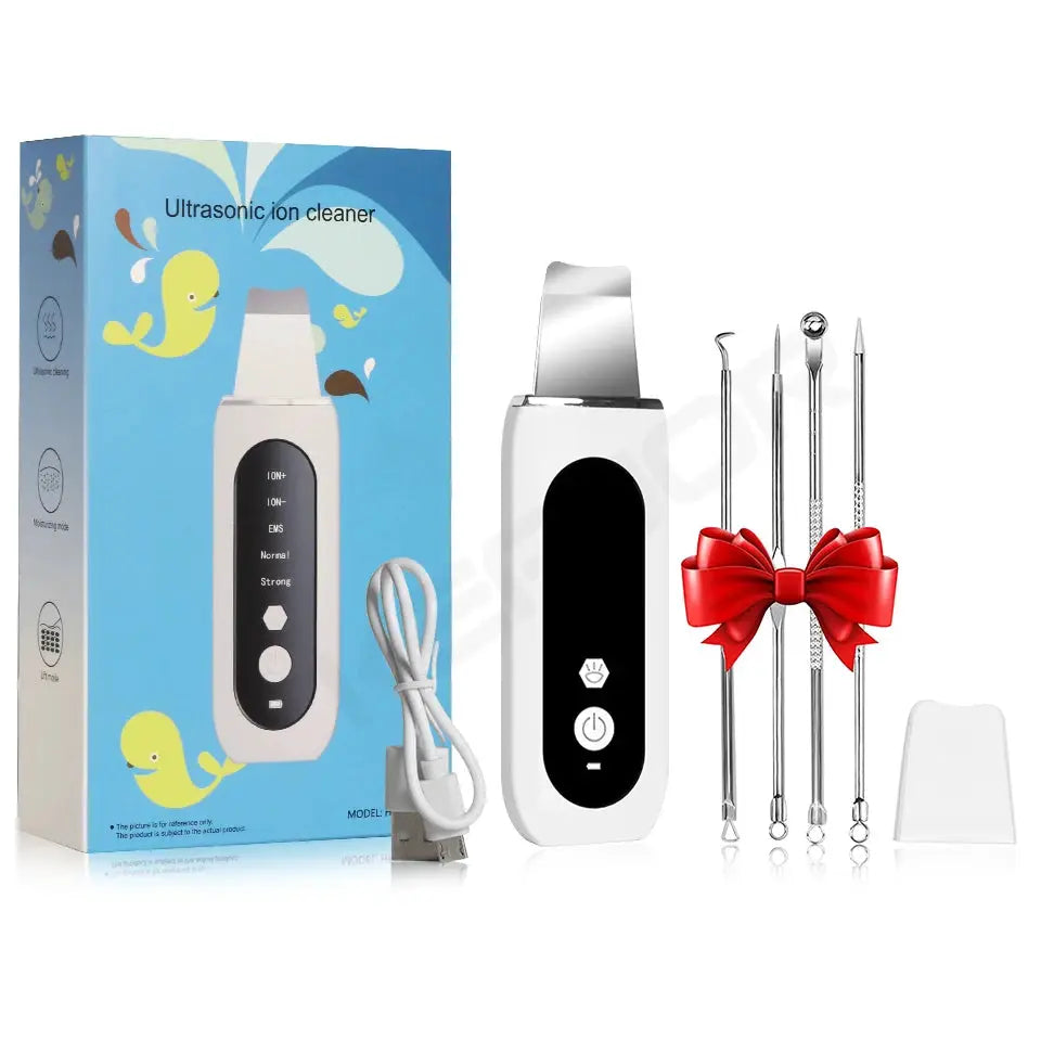 Ultrasonic Skin Scrubber Peeling Blackhead Remover Deep Face Cleaning Ultrasonic Ion Ance Pore Cleaner Facial Shovel Cleanser from PriceLows™