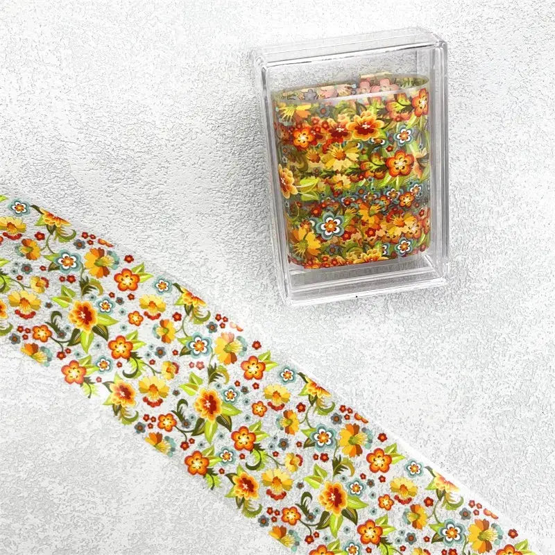 1Pc 100cm Flower Nail Foils for Transfer Paper Floral Stickers Rose Nails Wraps Tulip Nail Art Decorations from PriceLows™
